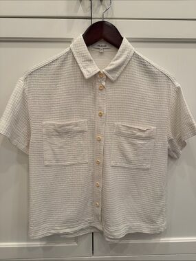 Madewell Cotton Waffle Short Sleeve Button Down